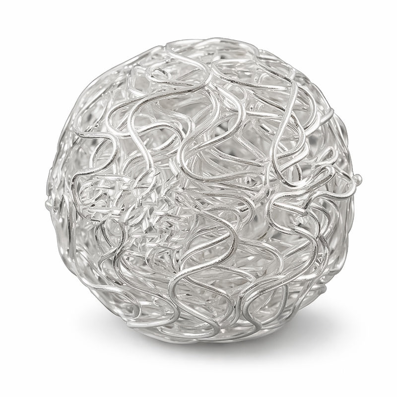 Drahtperle silberfärbig gewickelt 25mm 1 Stück