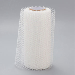 Mesh Gitterband Netzband Weiß irisierend 15cm 9m