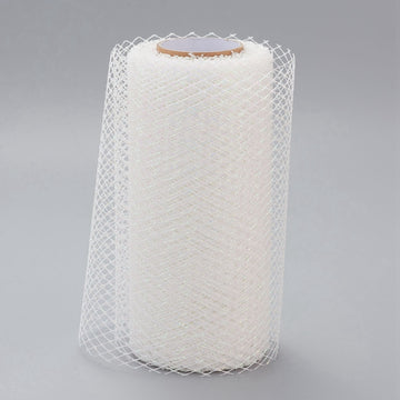 Mesh Gitterband Netzband Weiß irisierend 15cm 9m