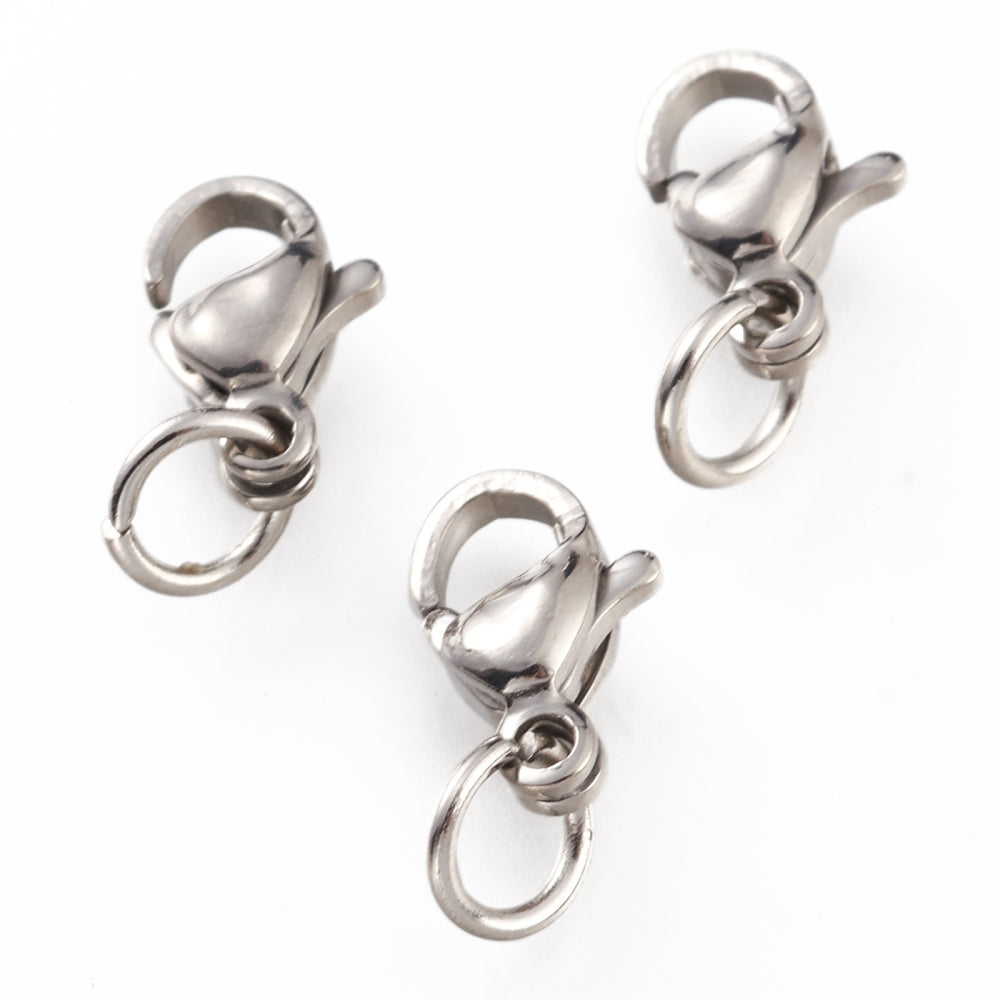 Edelstahl Karabiner mit Zwischenring silbern 9mm 5 Stk./Btl.