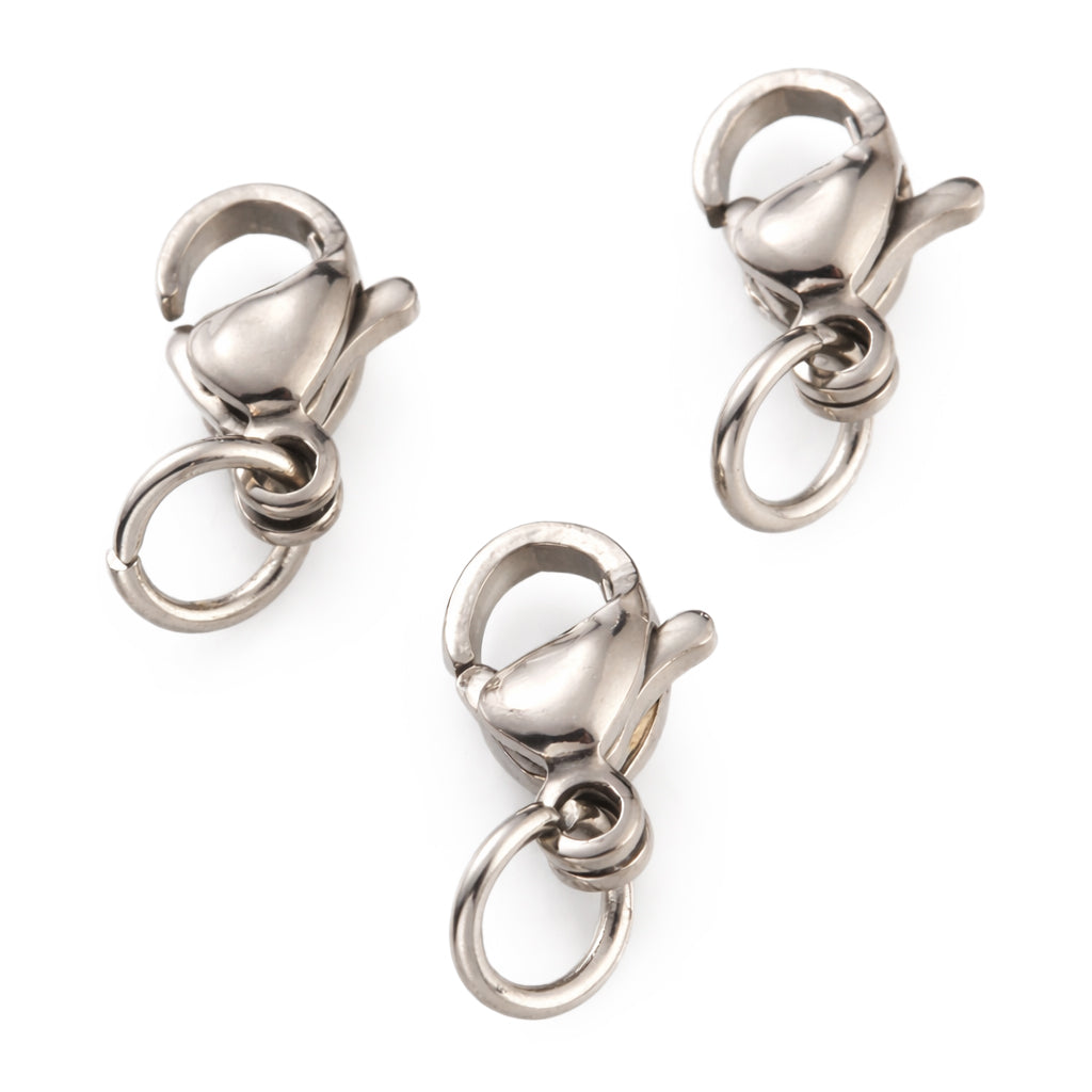Edelstahl Karabiner mit Zwischenring silbern 9mm 5 Stk./Btl.