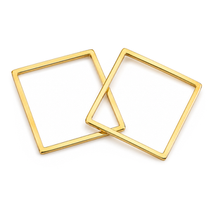 Edelstahl Quadrate hellgold 20x20mm 2 Stück