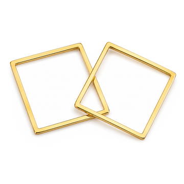 Edelstahl Quadrate hellgold 20x20mm 2 Stück