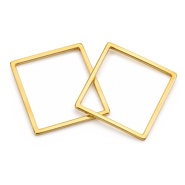 Edelstahl Quadrate hellgold 20x20mm 2 Stück