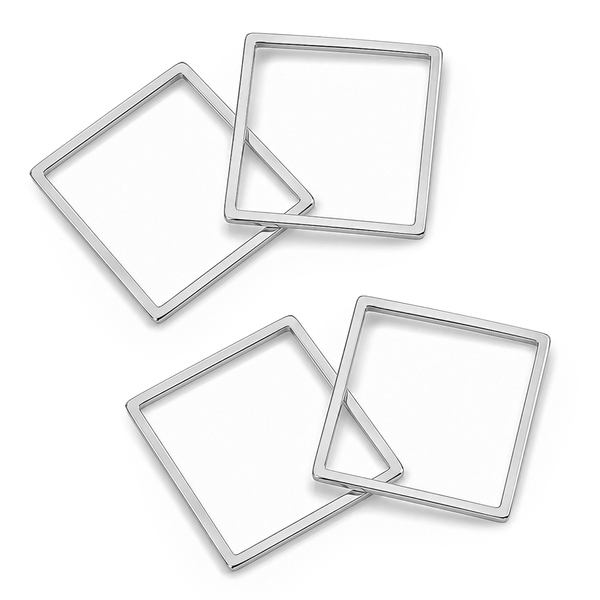Edelstahl Quadrate silbern 20x20mm 4 Stück