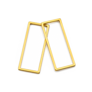 Edelstahl Rechtecke golden 26x13mm 2 Stück