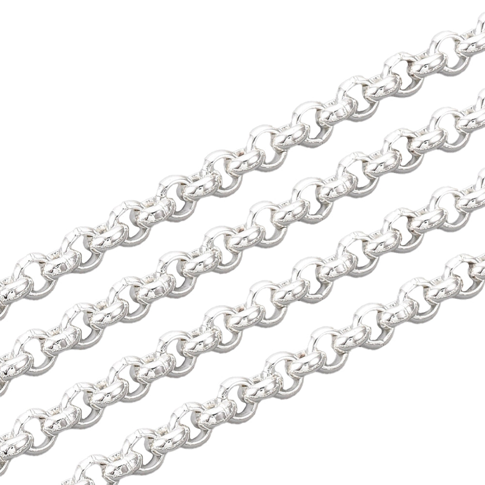 Edelstahlkette 304 mit runden Kettengliedern silberfarbig ungescheißt 4x1,5 mm 1m