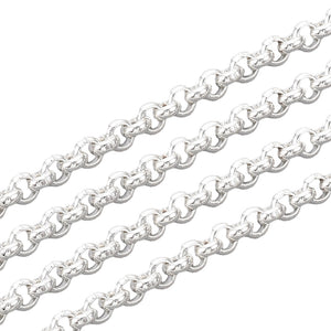 Edelstahlkette 304 mit runden Kettengliedern silberfarbig ungescheißt 4x1,5 mm 1m