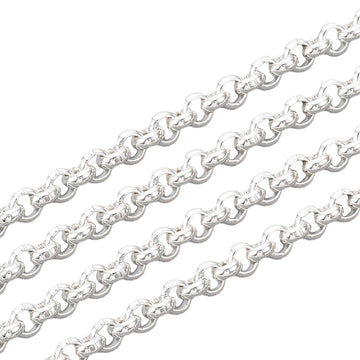 Edelstahlkette 304 mit runden Kettengliedern silberfarbig ungescheißt 4x1,5 mm 1m
