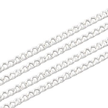 Kette aus Edelstahl 304 gedrehte ungeschweißt versilbert 4,5 x 3 x 0,8mm 1m