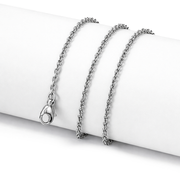 Edelstahl Ankerkette rostfrei mit Karabinerverschluss silbern 50cm 2mm