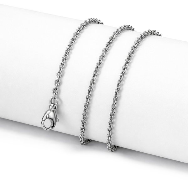 Edelstahl Ankerkette rostfrei mit Karabinerverschluss silbern 50cm 2mm