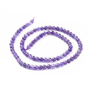 Edelstein-Perlen Amethyst rund 4mm 89 Stück/Strang