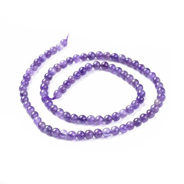 Edelstein-Perlen Amethyst rund 4mm 89 Stück/Strang
