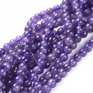 Edelstein-Perlen Amethyst rund 4mm 89 Stück/Strang