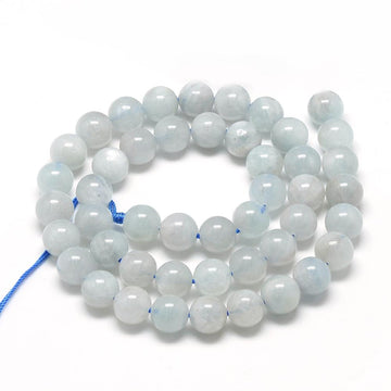 Aquamarin Edelsteinperlen natürlich 6mm rund 1 Strang 40cm 65 Stück