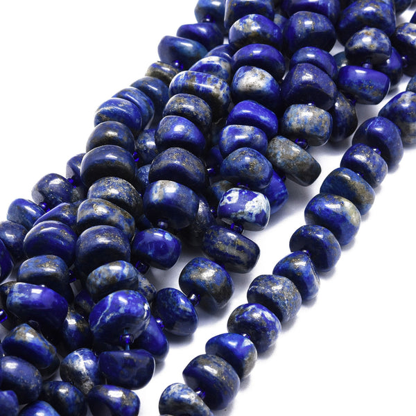 Lapis Lazuli Edelsteinperlen Nuggets 11~13x10~11x4,5~7,5mm 1 Strang 39cm 49 Stück