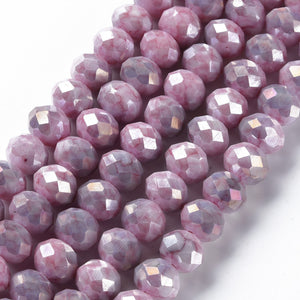 Glasschliffperle Abacus altrosa pastell 10x8mm, 35 Stk./Dose
