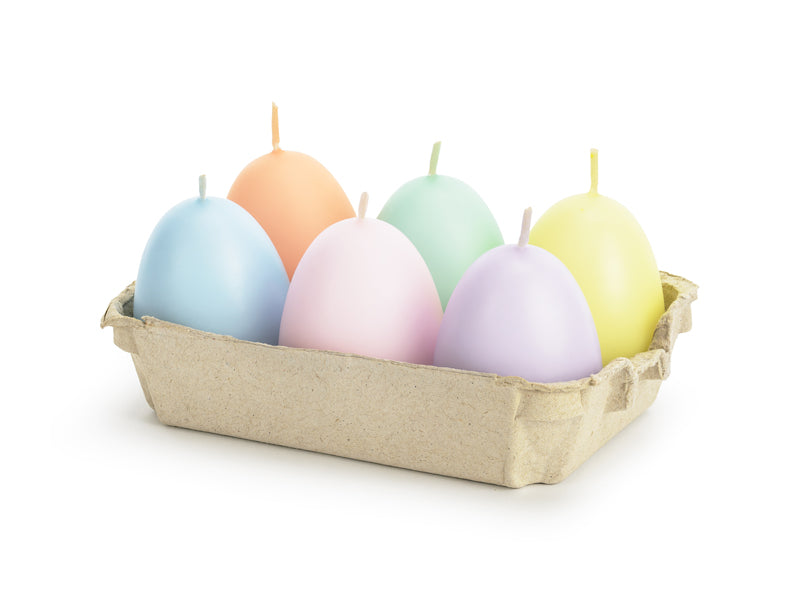 Eier Kerzen Set 6 Stück 7cm Pastellfarben