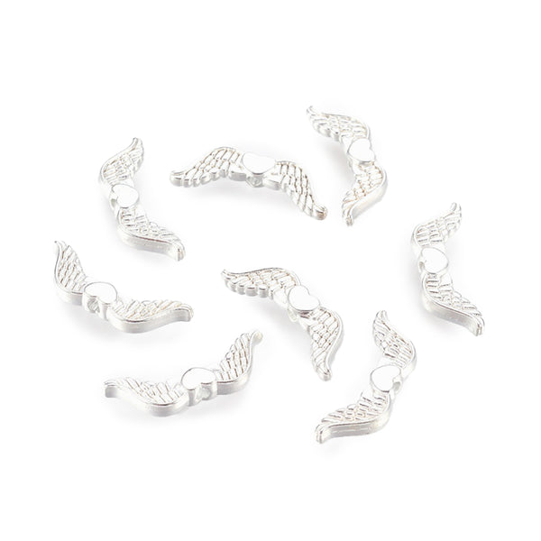 Metall Engelflügel mit Herz klein 20x7mm 30 Stück/Packung