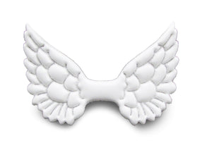 Engelflügel glänzend embossed Stoff weiß 30x50x1,5mm 6 Stück