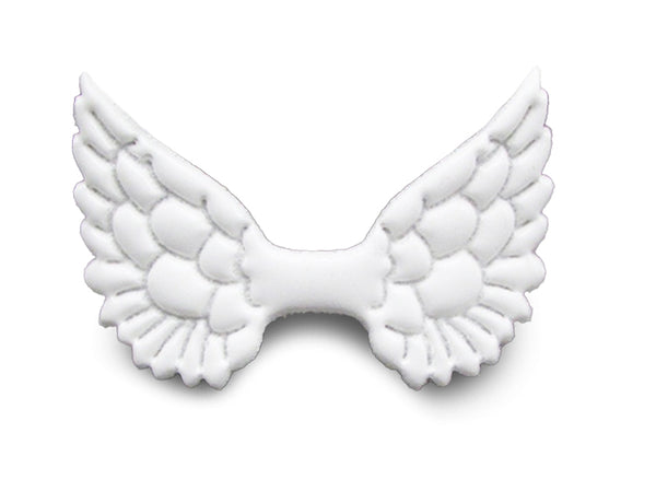 Engelflügel glänzend embossed Stoff weiß 30x50x1,5mm 6 Stück