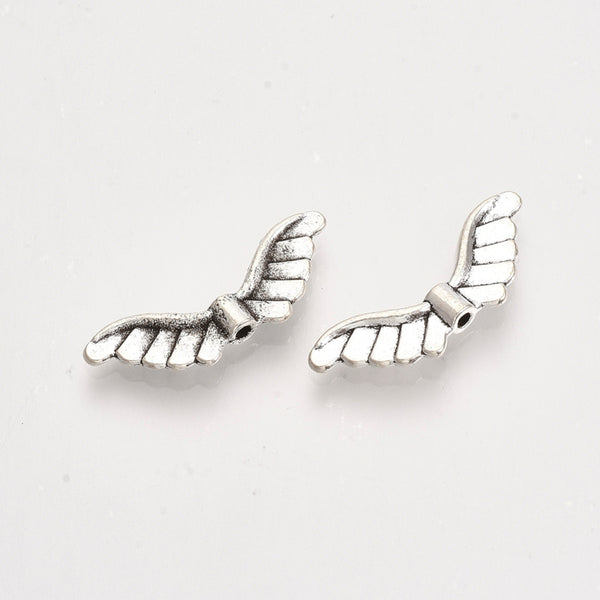 Engelflügel antiksilber aus Metall 8,5x24x3mm 10 Stück