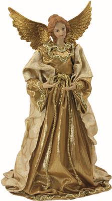 Engel mit Stoffkleid altgold