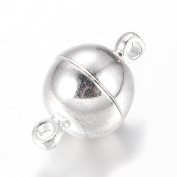 Magnetverschluss Kugel Metall silberfärbig 10mm 3 Stück