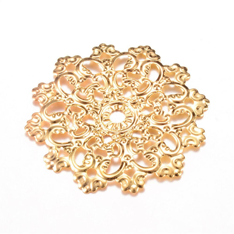 Filigranscheibe 48mm rund geprägt, Metall, 8 Stk./Pkg