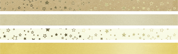 Faltstreifen-Set für Fröbelsterne 1,5 x 45 cm goldfarben/natur