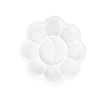 Farb-Mischpalette Blütenform Kunststoff weiß Ø 8,5cm 5 Stück