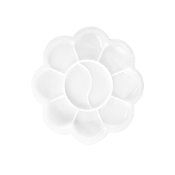 Farb-Mischpalette Blütenform Kunststoff weiß Ø 8,5cm 5 Stück
