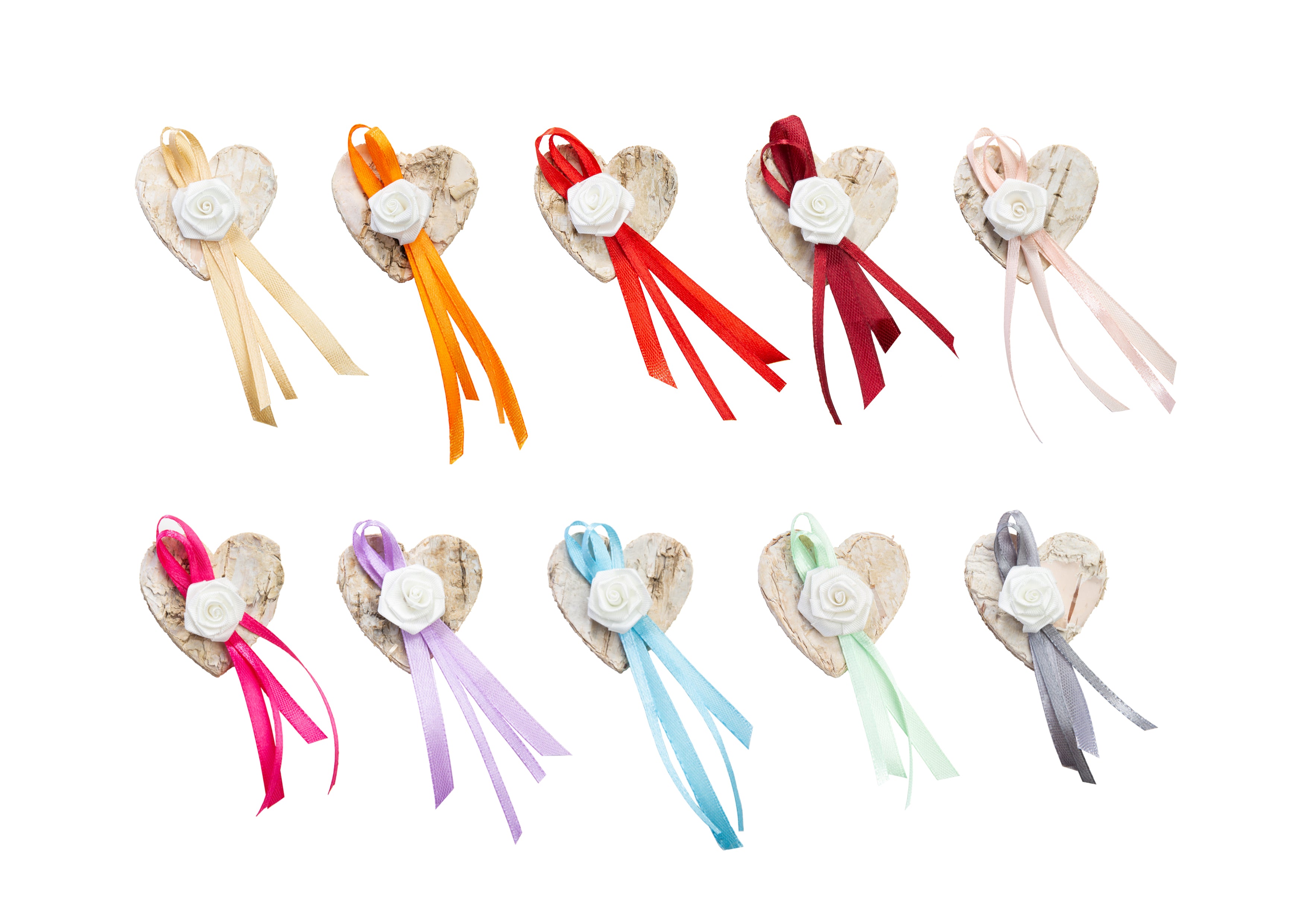 Gästeanstecker Birkenherz mit Anstecknadel Bastelset Material für 50 Stk.