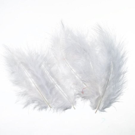 Bastelfedern 5-10cm, Flauschfedern, 15 Stück/Packung,