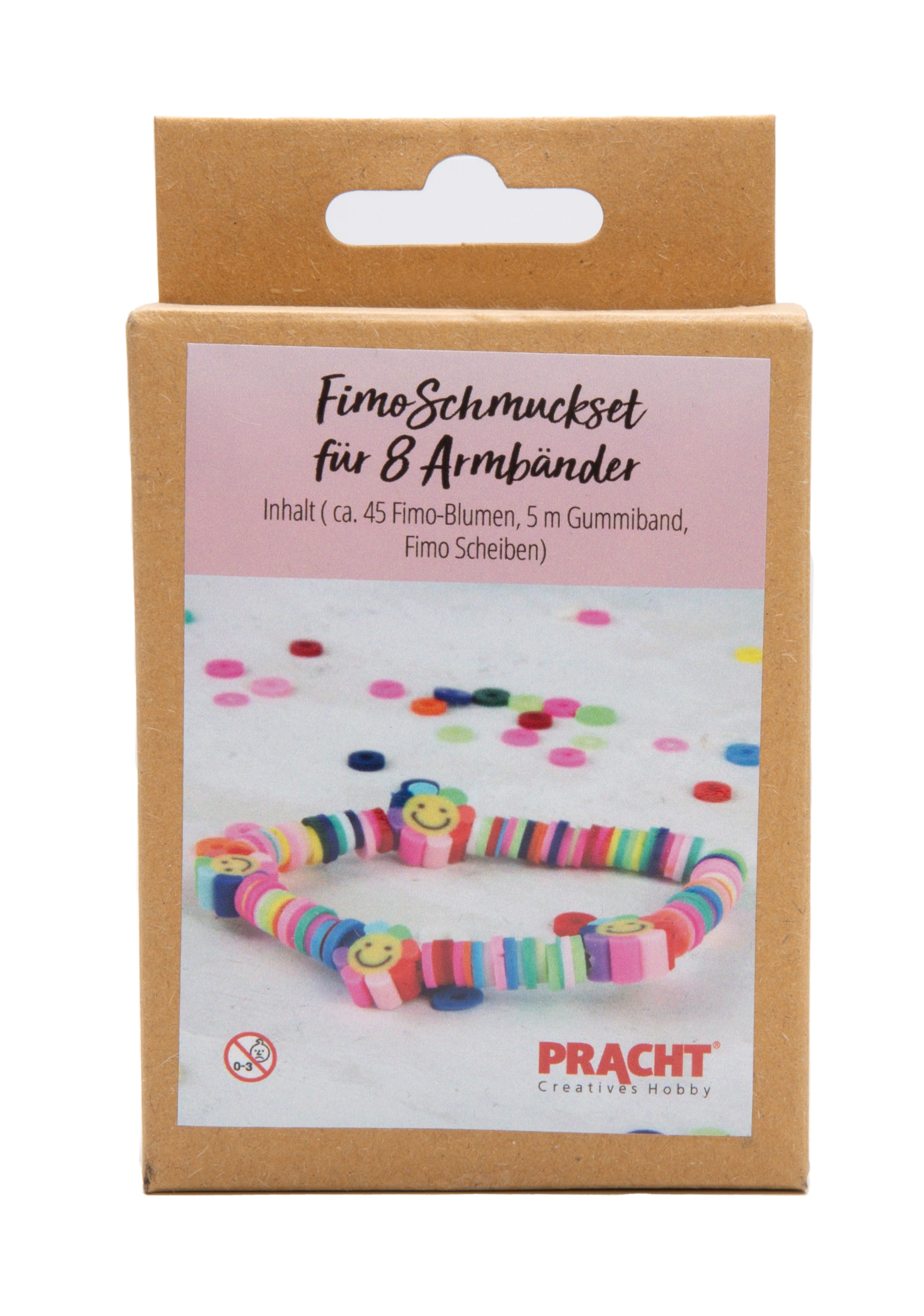 Bastelset Kunststoffperlen Blumen 2 Stränge Fimoscheiben 5m Gummi