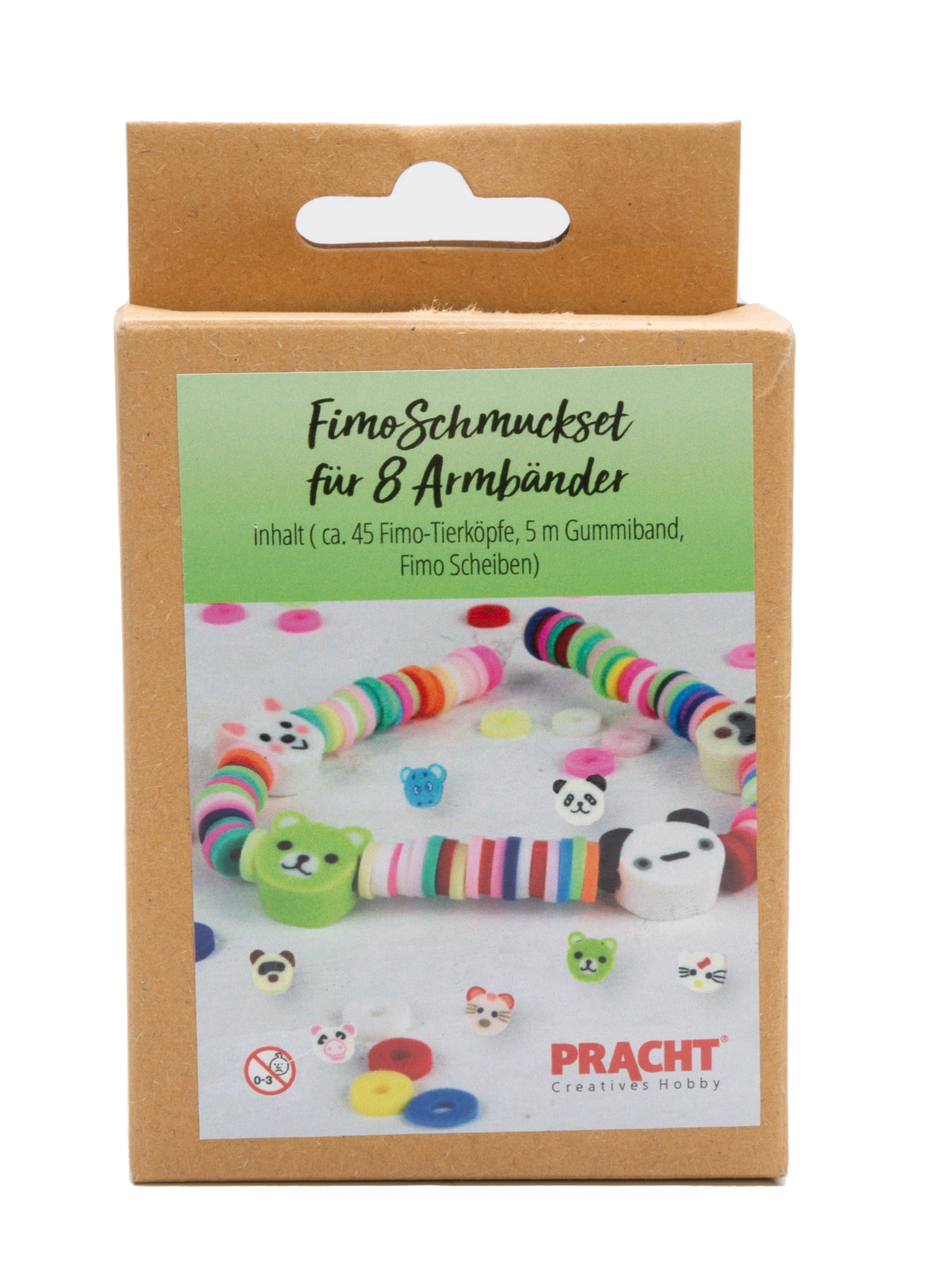 Bastelset Kunststoffperlen Tiere 2 Stränge Fimoscheiben 5m Gummi