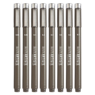 Artiste Fineliners schwarz Nib 0.05- 0.7mm 8 Stück