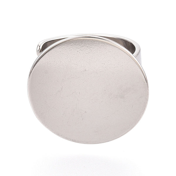 Ringschiene verstellbar mit Platine 20mm Edelstahl silbern 1 Stück