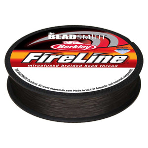 The Beadsmith Fireline Berkley 4 LB SMOKE - schwarz 0,005 IN / 0,12mm 50 Yard - 45,8m / Spule