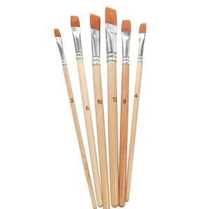 Synthetik-Flachpinsel Set 6 Stück Nr. 2-12