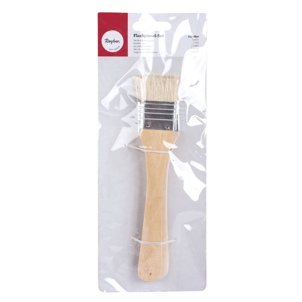 Flachpinsel-Set 2 Größen auf Karte 35+45mm