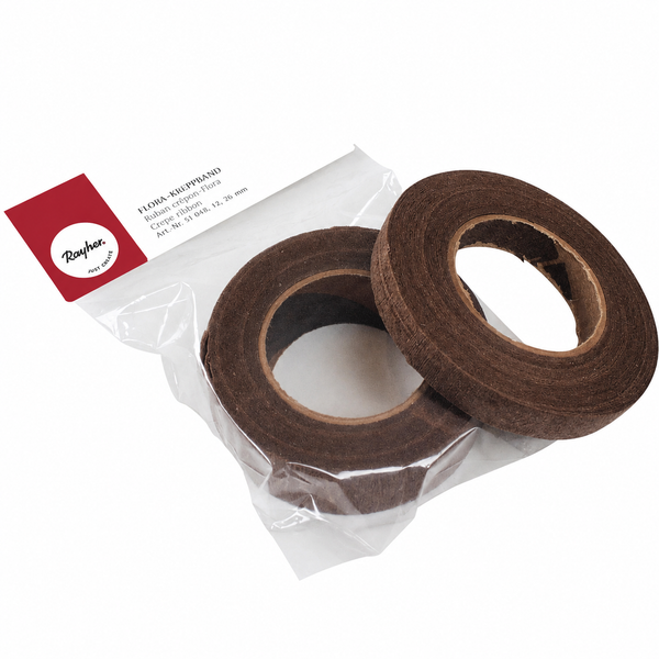 Flora-Kreppband dunkelbraun 13mm 27,5m 1 Rolle