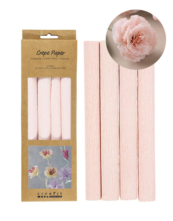 Floristen-Krepppapier 180%  25x60cm 105 g/m² 4 Blatt / Packung