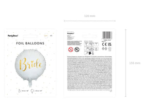 Folien-Luftballon BRIDE 45cm weiß gold 1 Stück