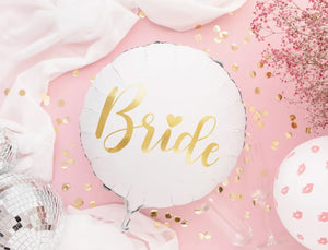 Folien-Luftballon BRIDE 45cm weiß gold 1 Stück