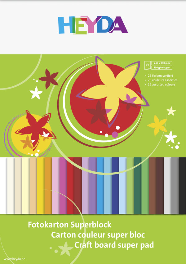 Fotokarton-Superblock 24x34cm 25 Farben