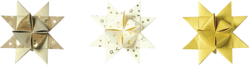 Faltstreifen-Set für Fröbelsterne 1,5 x 45 cm goldfarben/natur