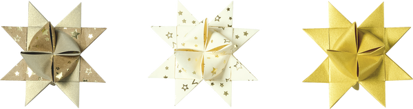 Faltstreifen-Set für Fröbelsterne 1,5 x 45 cm goldfarben/natur