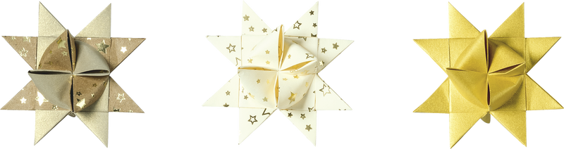 Faltstreifen-Set für Fröbelsterne 1,5 x 45 cm goldfarben/natur